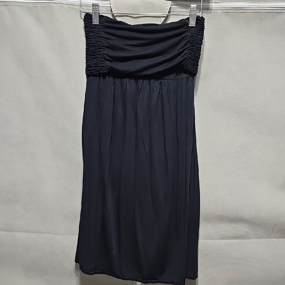 DKNY Strapless Black Ruched Bodice Dress